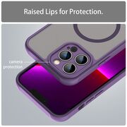 Husa pentru  iPhone 13 Pro cu protectie pentru lentile si MagSafe EasyCharge, Ghost Series Anti-ingalbenire, frosted - Mov