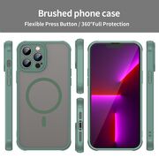 Husa pentru  iPhone 13 Pro cu protectie pentru lentile si MagSafe EasyCharge, Ghost Series Anti-ingalbenire, frosted - Verde