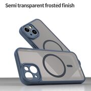 Husa pentru  iPhone 13 cu protectie pentru lentile si MagSafe EasyCharge, Ghost Series Anti-ingalbenire, frosted - Albastru