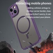 Husa pentru  iPhone 13 cu protectie pentru lentile si MagSafe EasyCharge, Ghost Series Anti-ingalbenire, frosted - Mov