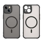 Husa pentru  iPhone 13 cu protectie pentru lentile si MagSafe EasyCharge, Ghost Series Anti-ingalbenire, frosted - Negru
