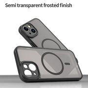 Husa pentru  iPhone 13 cu protectie pentru lentile si MagSafe EasyCharge, Ghost Series Anti-ingalbenire, frosted - Negru