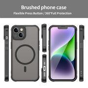 Husa pentru  iPhone 13 cu protectie pentru lentile si MagSafe EasyCharge, Ghost Series Anti-ingalbenire, frosted - Negru