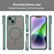 Husa pentru  iPhone 13 cu protectie pentru lentile si MagSafe EasyCharge, Ghost Series Anti-ingalbenire, frosted - Verde