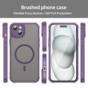 Husa pentru  iPhone 14 Plus cu protectie pentru lentile si MagSafe EasyCharge, Ghost Series Anti-ingalbenire, frosted - Mov