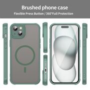 Husa pentru  iPhone 14 Plus cu protectie pentru lentile si MagSafe EasyCharge, Ghost Series Anti-ingalbenire, frosted - Verde