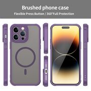 Husa pentru  iPhone 14 Pro  cu protectie pentru lentile si MagSafe EasyCharge, Ghost Series Anti-ingalbenire, frosted - Mov