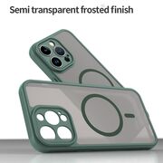 Husa pentru  iPhone 14 Pro  cu protectie pentru lentile si MagSafe EasyCharge, Ghost Series Anti-ingalbenire, frosted - Verde