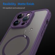Husa pentru  iPhone 14 Pro Max cu protectie pentru lentile si MagSafe EasyCharge, Ghost Series Anti-ingalbenire, frosted - Mov