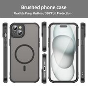 Husa pentru  iPhone 14 cu protectie pentru lentile si MagSafe EasyCharge, Ghost Series Anti-ingalbenire, frosted - Negru