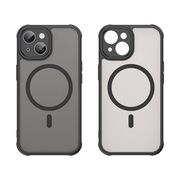 Husa pentru  iPhone 15 Plus cu protectie pentru lentile si MagSafe EasyCharge, Ghost Series Anti-ingalbenire, frosted - Negru