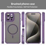 Husa pentru  iPhone 15 Pro cu protectie pentru lentile si MagSafe EasyCharge, Ghost Series Anti-ingalbenire, frosted - Mov