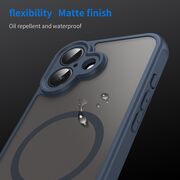 Husa pentru  iPhone 16 Plus cu protectie pentru lentile si MagSafe EasyCharge, Ghost Series Anti-ingalbenire, frosted - Albastru