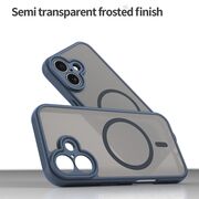 Husa pentru  iPhone 16 Plus cu protectie pentru lentile si MagSafe EasyCharge, Ghost Series Anti-ingalbenire, frosted - Albastru