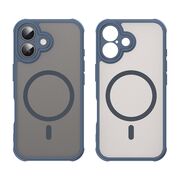 Husa pentru  iPhone 16 Plus cu protectie pentru lentile si MagSafe EasyCharge, Ghost Series Anti-ingalbenire, frosted - Albastru