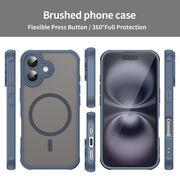 Husa pentru  iPhone 16 Plus cu protectie pentru lentile si MagSafe EasyCharge, Ghost Series Anti-ingalbenire, frosted - Albastru