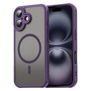 Husa pentru  iPhone 16 Plus cu protectie pentru lentile si MagSafe EasyCharge, Ghost Series Anti-ingalbenire, frosted - Mov