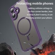 Husa pentru  iPhone 16 Plus cu protectie pentru lentile si MagSafe EasyCharge, Ghost Series Anti-ingalbenire, frosted - Mov