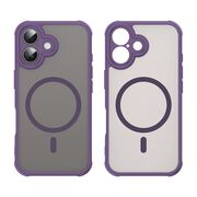 Husa pentru  iPhone 16 Plus cu protectie pentru lentile si MagSafe EasyCharge, Ghost Series Anti-ingalbenire, frosted - Mov