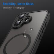 Husa pentru  iPhone 16 Plus cu protectie pentru lentile si MagSafe EasyCharge, Ghost Series Anti-ingalbenire, frosted - Negru