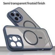Husa pentru  iPhone 16 Pro Max cu protectie pentru lentile si MagSafe EasyCharge, Ghost Series Anti-ingalbenire, frosted - Albastru