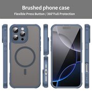 Husa pentru  iPhone 16 Pro Max cu protectie pentru lentile si MagSafe EasyCharge, Ghost Series Anti-ingalbenire, frosted - Albastru