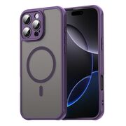 Husa pentru  iPhone 16 Pro Max cu protectie pentru lentile si MagSafe EasyCharge, Ghost Series Anti-ingalbenire, frosted - Mov