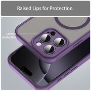 Husa pentru  iPhone 16 Pro Max cu protectie pentru lentile si MagSafe EasyCharge, Ghost Series Anti-ingalbenire, frosted - Mov