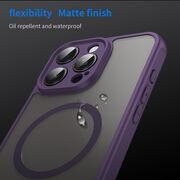 Husa pentru  iPhone 16 Pro Max cu protectie pentru lentile si MagSafe EasyCharge, Ghost Series Anti-ingalbenire, frosted - Mov