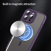 Husa pentru  iPhone 16 Pro Max cu protectie pentru lentile si MagSafe EasyCharge, Ghost Series Anti-ingalbenire, frosted - Mov