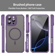 Husa pentru  iPhone 16 Pro Max cu protectie pentru lentile si MagSafe EasyCharge, Ghost Series Anti-ingalbenire, frosted - Mov