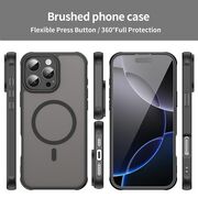 Husa pentru  iPhone 16 Pro Max cu protectie pentru lentile si MagSafe EasyCharge, Ghost Series Anti-ingalbenire, frosted - Negru