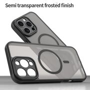 Husa pentru  iPhone 16 Pro Max cu protectie pentru lentile si MagSafe EasyCharge, Ghost Series Anti-ingalbenire, frosted - Negru