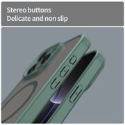 Husa pentru  iPhone 16 Pro Max cu protectie pentru lentile si MagSafe EasyCharge, Ghost Series Anti-ingalbenire, frosted - Verde