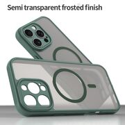 Husa pentru  iPhone 16 Pro Max cu protectie pentru lentile si MagSafe EasyCharge, Ghost Series Anti-ingalbenire, frosted - Verde