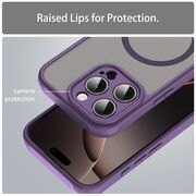 Husa pentru  iPhone 16 Pro cu protectie pentru lentile si MagSafe EasyCharge, Ghost Series Anti-ingalbenire, frosted - Mov