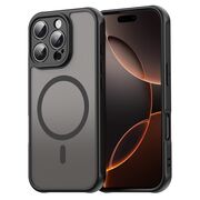 Husa pentru  iPhone 16 Pro cu protectie pentru lentile si MagSafe EasyCharge, Ghost Series Anti-ingalbenire, frosted - Negru
