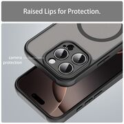 Husa pentru  iPhone 16 Pro cu protectie pentru lentile si MagSafe EasyCharge, Ghost Series Anti-ingalbenire, frosted - Negru