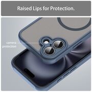 Husa pentru  iPhone 16 cu protectie pentru lentile si MagSafe EasyCharge, Ghost Series Anti-ingalbenire, frosted - Albastru