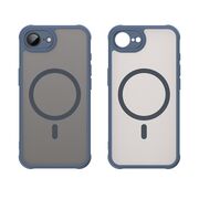 Husa pentru  iPhone 16e cu protectie pentru lentile si MagSafe EasyCharge, Ghost Series Anti-ingalbenire, frosted - Albastru