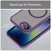 Husa pentru  iPhone 16e cu protectie pentru lentile si MagSafe EasyCharge, Ghost Series Anti-ingalbenire, frosted - Mov