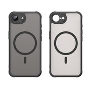 Husa pentru  iPhone 16e cu protectie pentru lentile si MagSafe EasyCharge, Ghost Series Anti-ingalbenire, frosted - Negru