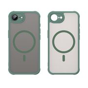 Husa pentru  iPhone 16e cu protectie pentru lentile si MagSafe EasyCharge, Ghost Series Anti-ingalbenire, frosted - Verde