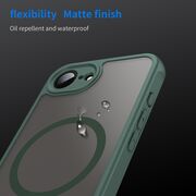 Husa pentru  iPhone 16e cu protectie pentru lentile si MagSafe EasyCharge, Ghost Series Anti-ingalbenire, frosted - Verde