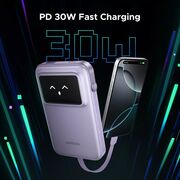 Baterie Externa pentru Telefon USB, Type-C, cu Cablu, 10000mAh, 30W - Ugreen PB511 (35604B) - Purple