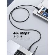Cablu de Date USB-C la USB-C, 3A, 60W, 2m - Ugreen US567 (15374) - Black Gray