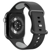 Curea pentru Apple Watch 1/2/3/4/5/6/7/8/9/10/SE/SE 2 (38/40/41/42mm) - Spigen Nano Pop - Black Sesame