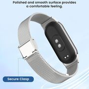 Curea pentru smartwatch Xiaomi Mi Band 8 / 8 NFC / 9 / 9 NFC - otel inoxidabil - latime 15mm Argintiu