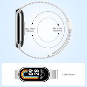 Curea pentru smartwatch Xiaomi Mi Band 8 / 8 NFC / 9 / 9 NFC - otel inoxidabil - latime 15mm Argintiu
