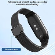 Curea pentru smartwatch Xiaomi Mi Band 8 / 8 NFC / 9 / 9 NFC - otel inoxidabil - latime 15mm Gri inchis